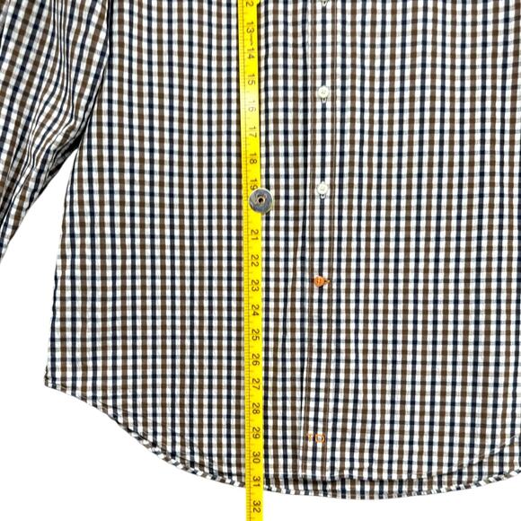 Thomas Dean Long Sleeve Multicolor Checkered Pattern Button Up Dress Shirt Large - Picture 6 of 6
